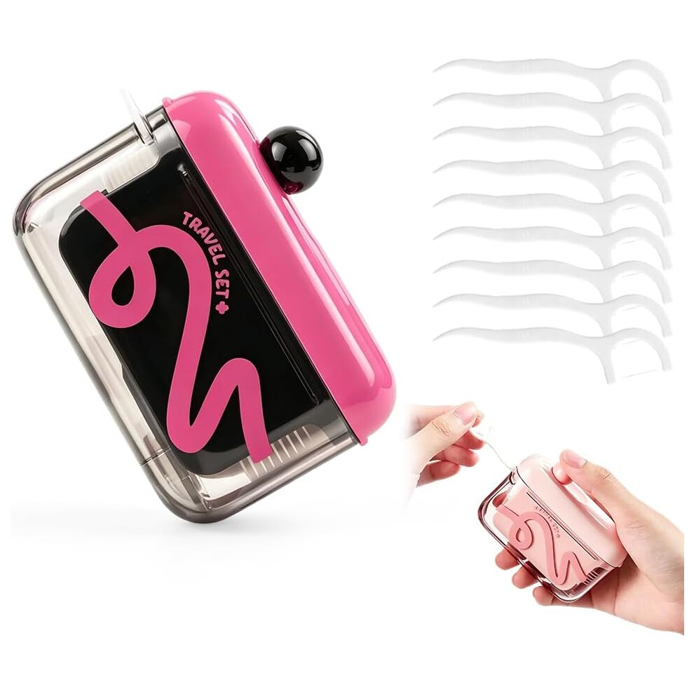 Oimg Red (, -) Travel Floss Pick Dispenser Â Pop-Up Case With 50 Flossers, Refillable