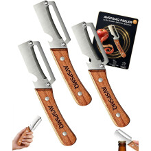 (3pcs, -) Curățător multifuncțional 2-în-1 – mâner ergonomic, inox deschizător fiole