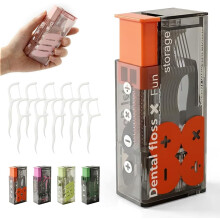 (Orange, -) 60 Pz dispenser filo interdentale pop-up – Porta filo interdentale ricaricabile per casa e ristorante