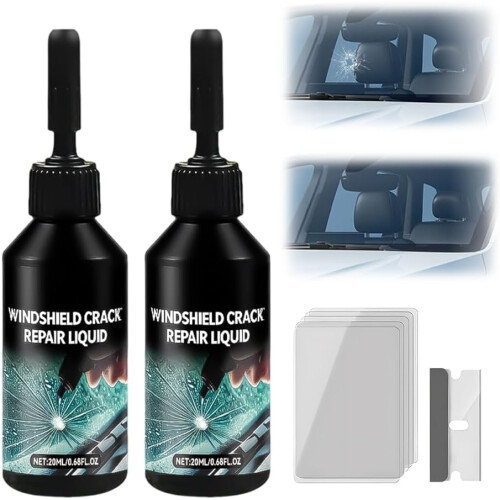 (2 Pack, -) Schnell Fix Windschutzscheibe Reparatur Kit – für Risse und Chips