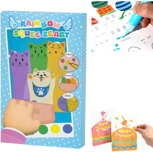 (Set A, -) Μαγικό χαρτί scratch τέχνη – κιτ ζωγραφικής στυμμένο, δώρα πάρτι γενεθλίων