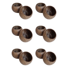 6X Can Pouring Candle Coconut Shell Bowl,Coconut Shell,Coconut Wood Bowl, Decoration Bowl,Storage Bowl
