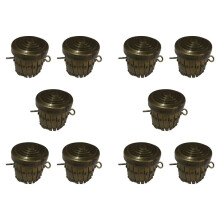 10X Round Finish Bags Hardware Purse Frame Parts Pen Bag Clutch Frame Clasp Coin Cylinder Purse Accessories(Bronze)
