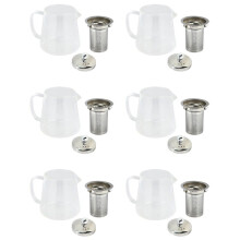 6X 5Sizes Good Clear Borosilicate Glass Teapot with 304 Stainless Steel Infuser Strainer Heat Coffee Tea Pot Tool 380Ml