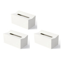 3X Kitchen Tissue Box Cover Napkin Holder for Paper Towels Box for Napkins Tissue Dispenser Wall Mounted Container White