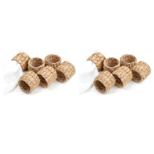 12Pcs Napkin Rings,Water Hyacinth Napkin Holder Rings - Rustic Napkin Rings for Birthday Party, Dinner Table Decoration