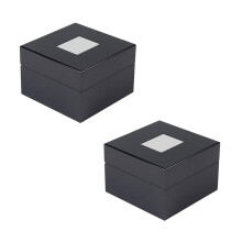 2X Black Lacquered Wooden High-End Watch Box Watch Display Box Square Box