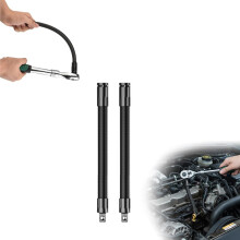 (9.8inch*2, -) 1/2" Flexible Socket Extension 13.8in – Spring Steel Ratchet for Hard-to-Reach Areas