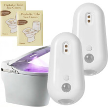 (2pcs, -) Self Cleaning UV Toilet Sanitizer Light – Motion-Activated, Rechargeable for Shared Bathrooms