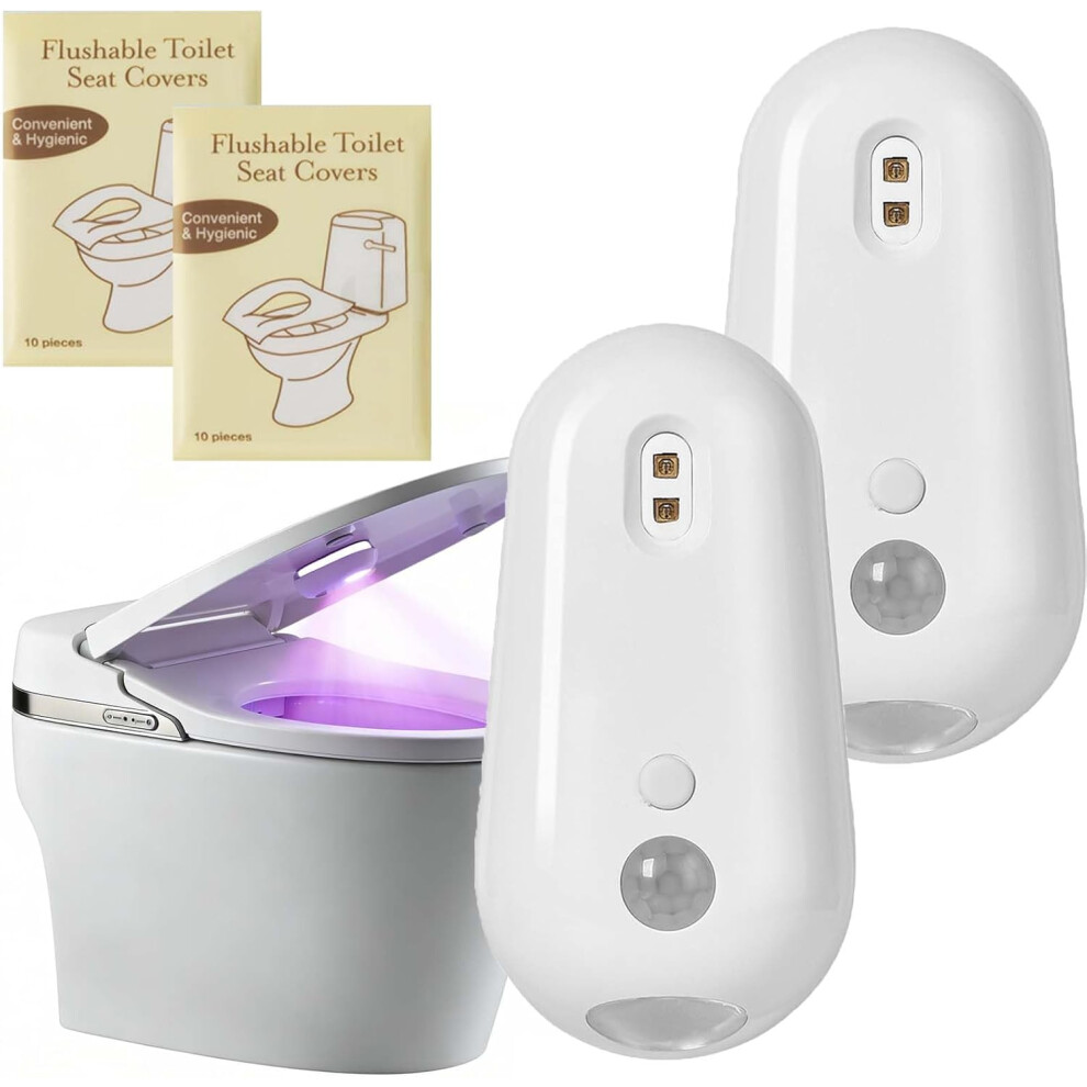 (2Pcs, -) Self Cleaning Uv Toilet Sanitizer Light Â Motion-Activated, Rechargeable For Shared Bathrooms 5437706984177
