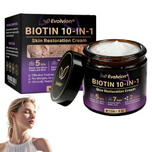 (1PC, -) Crème Restauration Peau Biotine 10-en-1 – Lissante & Hydratation Profonde Visage