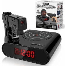 (Black, -) Sveglia bersaglio e pistola interattiva – Timer sparo digitale per bambini e adulti, regalo camera da letto