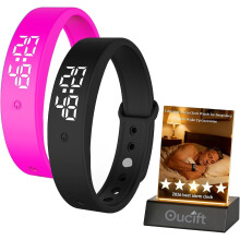 (Black+Pink, -) Bracciale sveglia vibrante per dormiglioni pesanti – Orologio indossabile silenzioso con shock