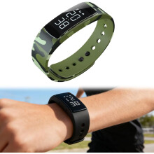 (Camouflage Green, -) Orologio promemoria vibrante silenzioso – Contapassi, cronometro, 2 sveglie per dormiglioni profondi