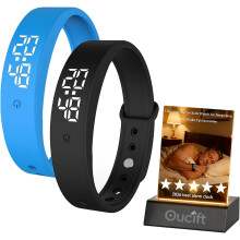 (Black+blue, -) Bracciale sveglia vibrante per dormiglioni pesanti – Orologio indossabile silenzioso con shock