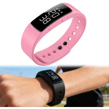 (Pink, -) Orologio promemoria vibrante silenzioso – Contapassi, cronometro, 2 sveglie per dormiglioni profondi