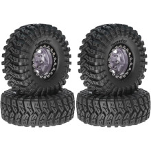 (Gray, -) Set ruote beadlock 1.3" e pneumatici rock – 6826mm per 1/18 1/24 RC crawler, 4 pz