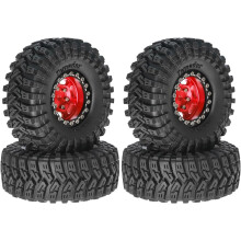 (Red, -) 1.3" beadlock hjul & stentäck set – 6826 mm för 1/18 1/24 RC kravlare, 4 st