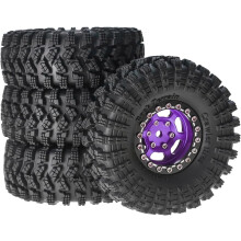(Purple, -) 1.3" aluminium beadlock hjul & leddäck – 6626 mm för TRX4M SCX24 AX24, 4 st