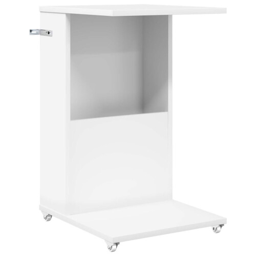 VidaXL vidaXL Side Table with Wheel White 40 x 35 x 60 cm Engineered Wood 1