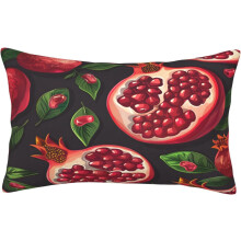 (Pomegranate Fruit Pattern, 20" x 14" (Pack of 1)) Vårblomma målning ländryggskuddfodral – 14x20 tum rektangulärt fodral med dold dragkedja