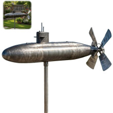 (1pc, -) Submarine Wind Spinner – Rotating Garden Sculpture with Propeller Blades, Motion Art