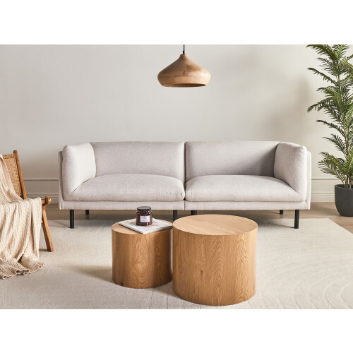 Beliani Sofa 3 Seater VORGOD Fabric Light Beige 1