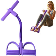 (Purple, -) Banda elástica yoga crunch polea pedal resistencia asas ejercicio hogar piernas core