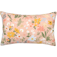 (Spring Flowers Pink Background, 20" x 14" (Pack of 1)) Vårblomma målning ländryggskuddfodral – 14x20 tum rektangulärt fodral med dold dragkedja