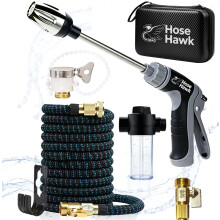 (25ft Extension Hose + Foam Pot, -) Painepesuripistooli vaahtopadilla – 3 suihkutilaa 3/4" amerikkalaistyyliselle letkulle