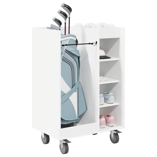 VidaXL vidaXL Golf Cabinet with Wheel Plain White 65 x 45 x 98 cm 2