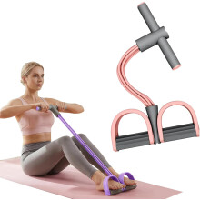 (Pink, -) Banda resistencia pedal caucho goma estiramiento fitness abdomen cintura brazo pierna