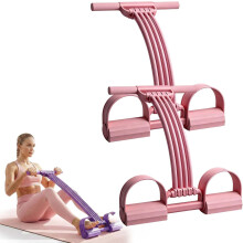 (Pink*2, -) Dispositivo resistencia pedal 8 tubos suave duradero abdomen cintura brazo pierna core