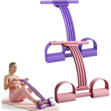 (Mix, -) Dispositivo resistencia pedal 8 tubos suave duradero abdomen cintura brazo pierna core