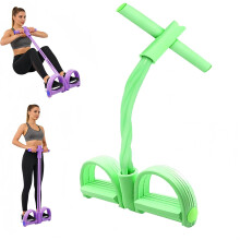 (Green, -) 4 csöves pedál boka húzó – Elasztikus jóga feszítő kötél, természetes lateksz fitnesz felszerelés