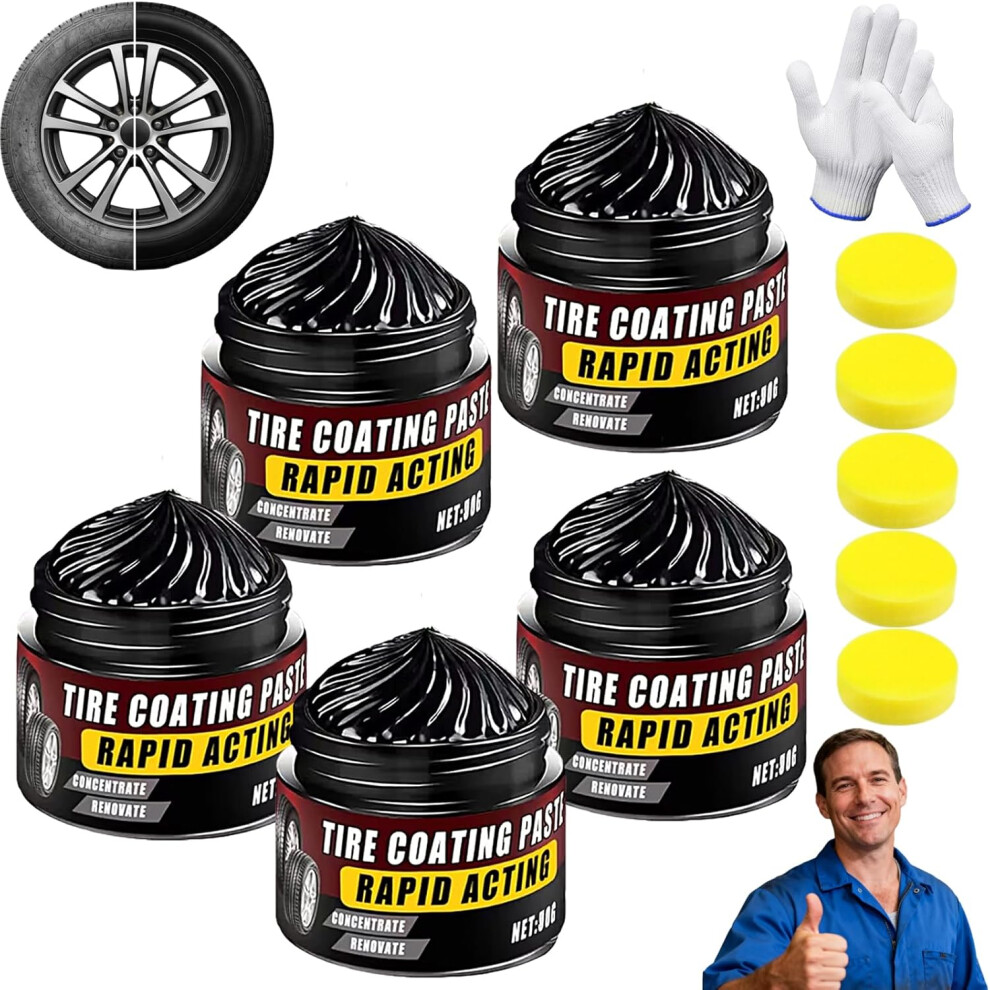 (5Pcs, -) Tire Ceramic Coating Â Rapid Acting Restorer For Suvs & Trucks, With Sponge Gloves Black 5437706991625