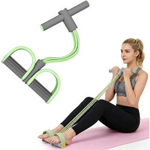 (Green, -) Bande Résistance Pédalier Multifonction – Élastique avec Poignées pour Abdos, Bras, Jambe
