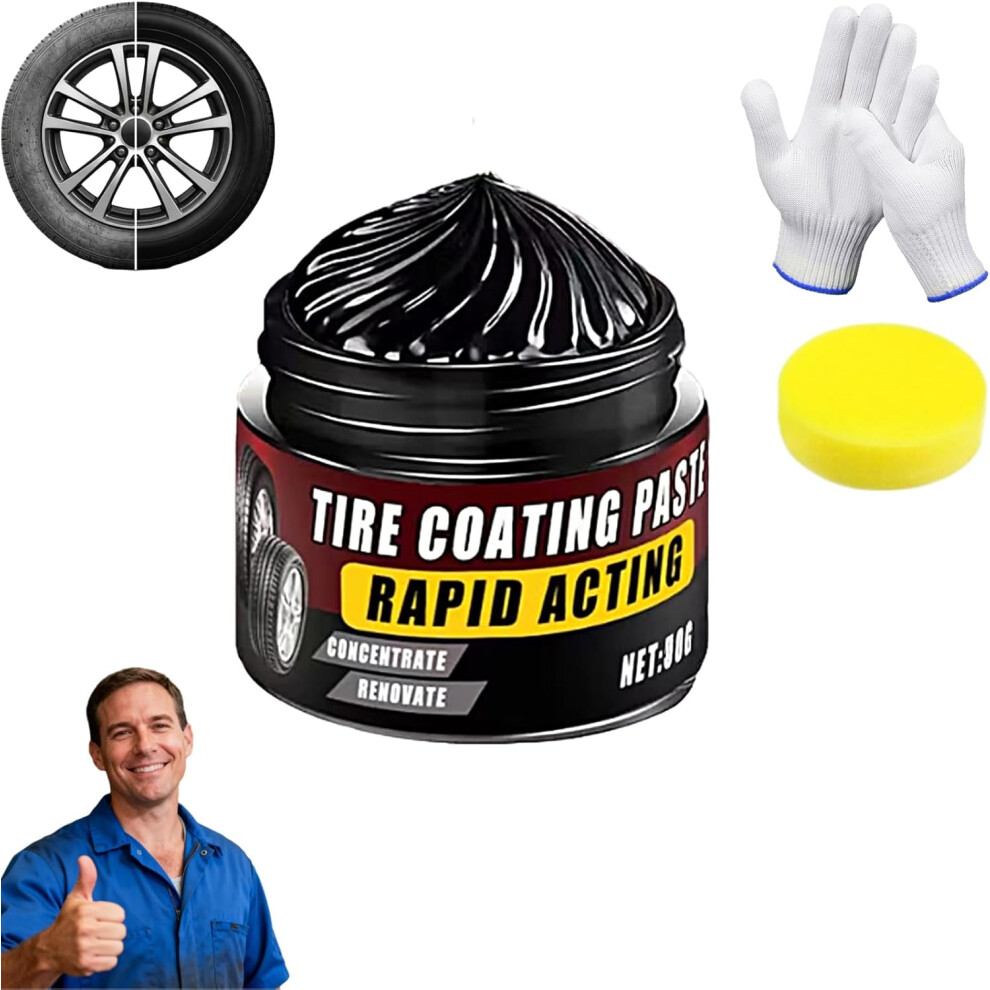 (1Pcs, -) Tire Ceramic Coating Â Rapid Acting Restorer For Suvs & Trucks, With Sponge Gloves Black 5437706991632