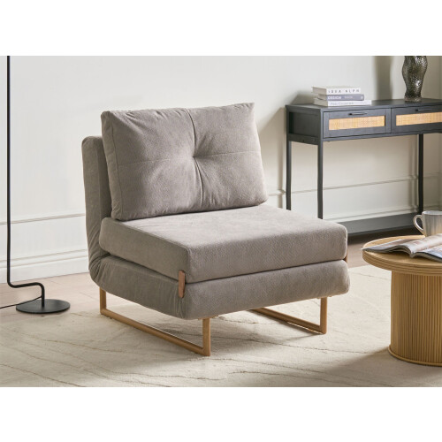 Beliani Single Sofa Bed JERSLEV Fabric Grey 1