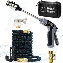 (25ft Extension Hose, -) Painepesuripistooli vaahtopadilla – 3 suihkutilaa 3/4" amerikkalaistyyliselle letkulle