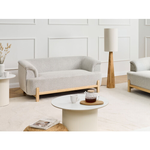 Beliani Sofa 2 Seater ALNOR Fabric Light Grey 1