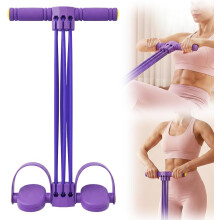 (Purple, -) Yoga Pedal Fashion Puller – 6 Tube Foot Pedal Resistance Band for Women Full Body Home Workout