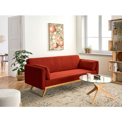Beliani Sofa Bed ASAA Fabric Red 1