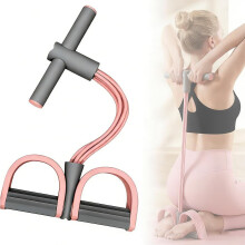 (Pink, -) Luonnonkumi jalkapoljin vastuskuminauha – venytys fitness vatsalle, käsille, vyötärölle, jaloille