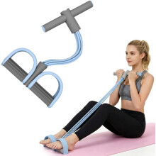 (Blue, -) Bande Résistance Pédalier Multifonction – Élastique avec Poignées pour Abdos, Bras, Jambe