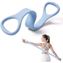 (Blue, -) Figure 8 Resistance Band for Men & Women – 20LB Silicone Pull Rope, Portable Home Gym