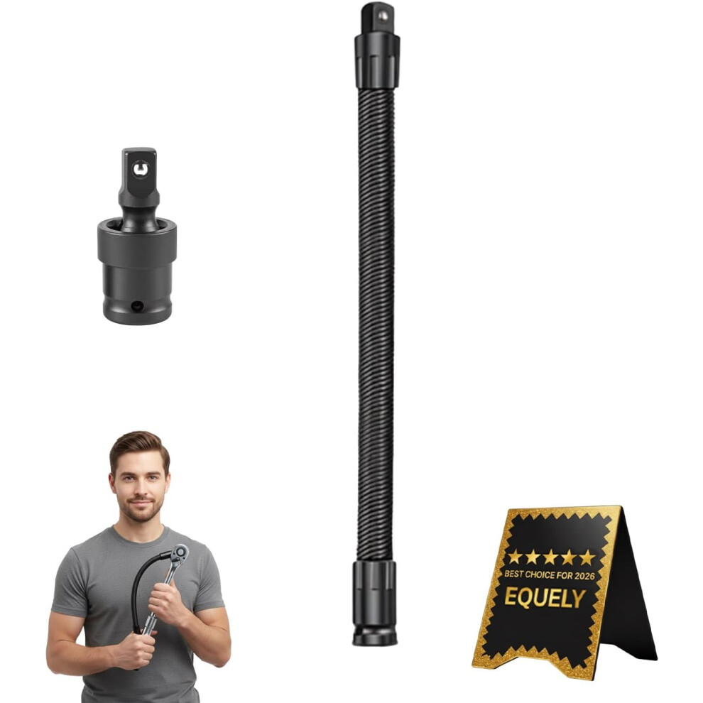 (-, 9.8 Inch) 1/2" Flexible Extension Bar 9.8 Inch Â Bendable Ratchet Extender For Tight Spaces 5437707054701