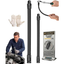 (250mm+350mm, -) Eje flexible 1/2" 360 acero resorte largo alcance barra plegable enchufes