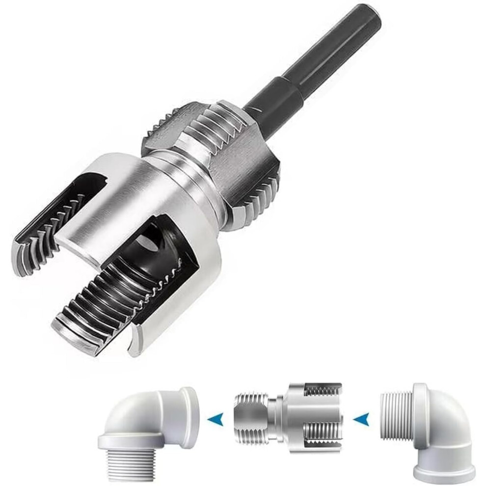 (3/4", -) 4-In-1 Pipe Threader Â 1/2" 3/4" 1" Pvc Thread Cutting Tool For Electric Drills 5437707054688