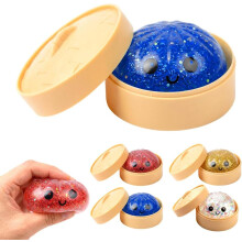 (Blue, -) 4Pcs Squishies Boulettes Chatoyantes – Balles Anti-Stress Colorées avec Panier Vapeur
